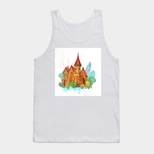 Victorian House Watercolor Illustration Tank Top